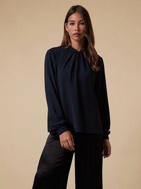 Banana Republic like brand new condition dark blue blouse. Jaime Twist on front.